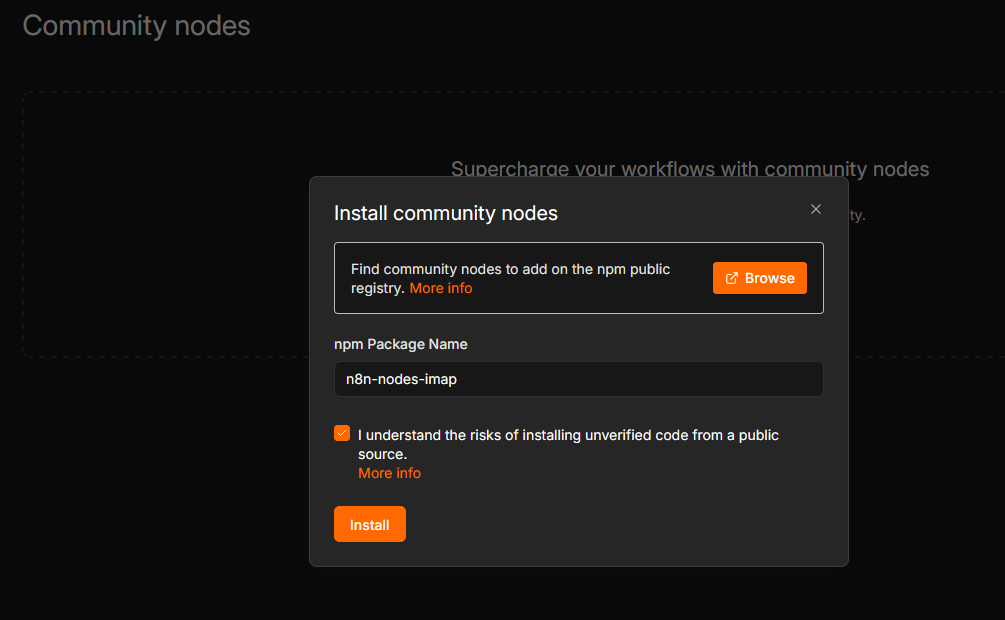 instalacja n8n-nodes-imap automatyzacja poczty e-mail